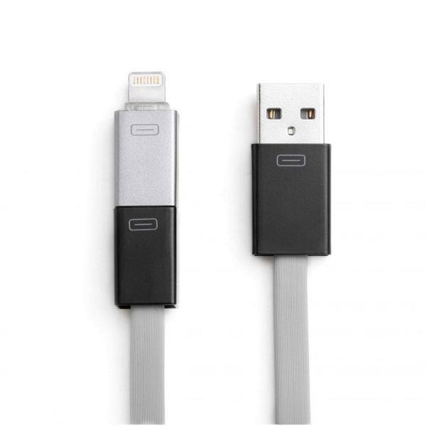 کابل تبدیل USB به microUSB و لایتنینگ دیاموند مدل AD-CSH2 به طول 1 متر